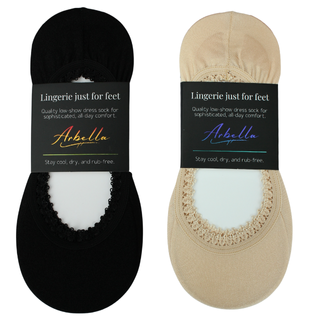 Arbella Luxe Footie Socks – No-Slip Low Show | Black, Sand Shimmer (Free Pairs with Every Order)