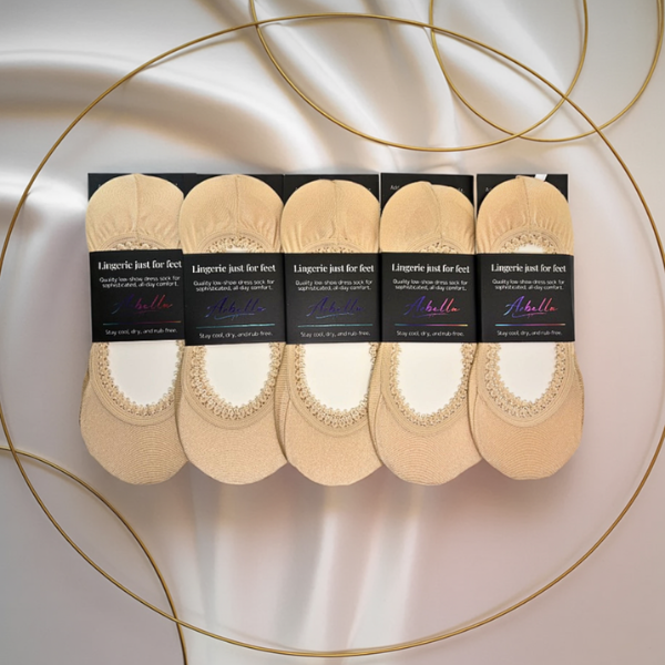 Arbella Style 5-pack nude no-show footies - invisible socks for work and everyday wear