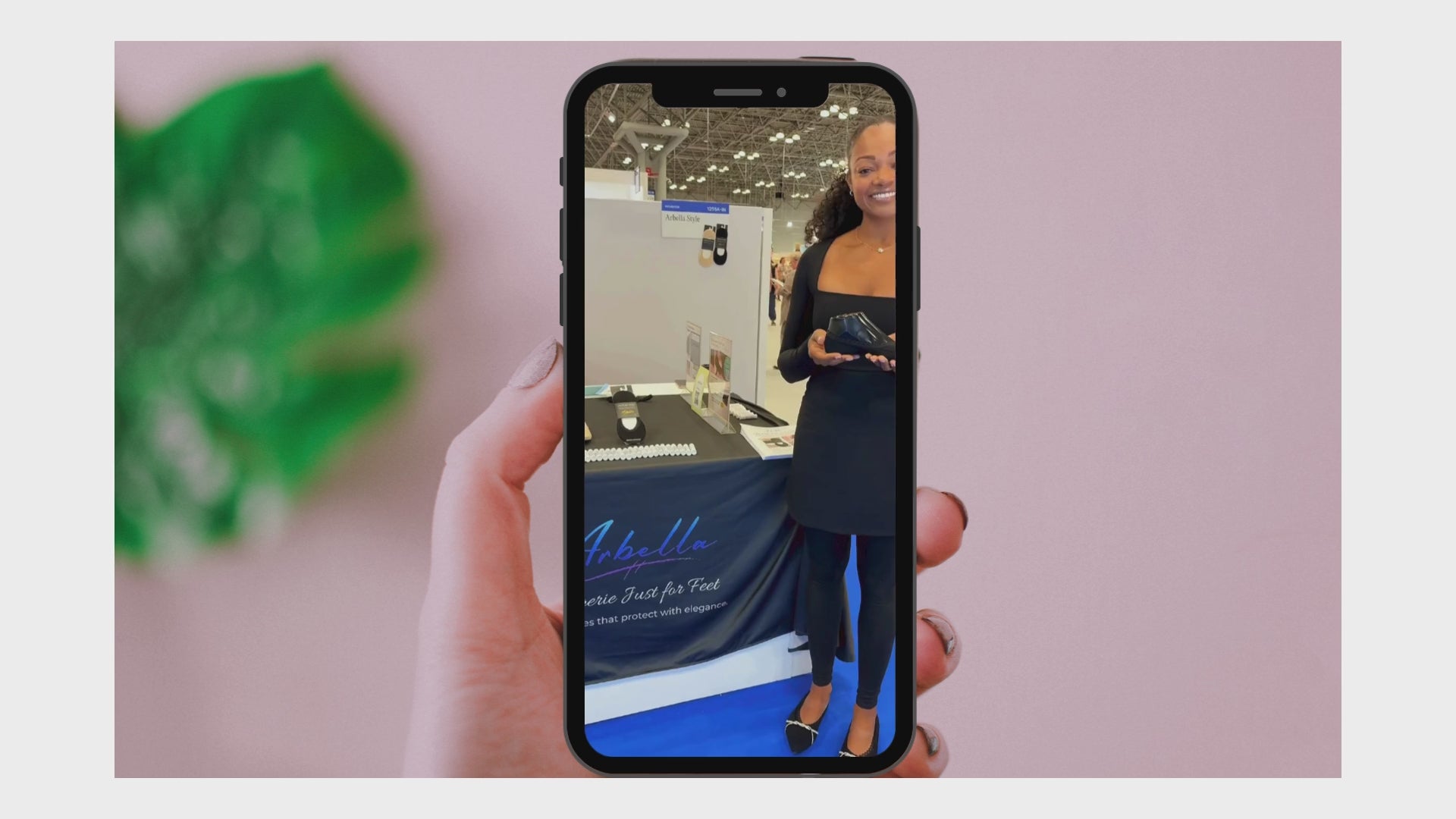 Load video: Video demonstration of a luxury women’s no-show footie sock with shimmer and lace trim. Shows how the sock is worn with heels and flats. Highlights two silicone non-slip grips and comfort stretch around the foot. Designed for all-day wear without slipping or bunching.